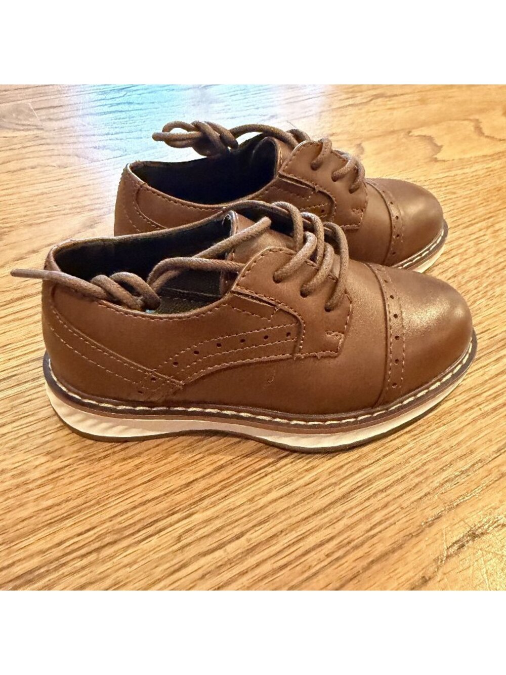 Stafford Boys Kids Brown Dress Shoes NWOT Lil Cooper SIze 7